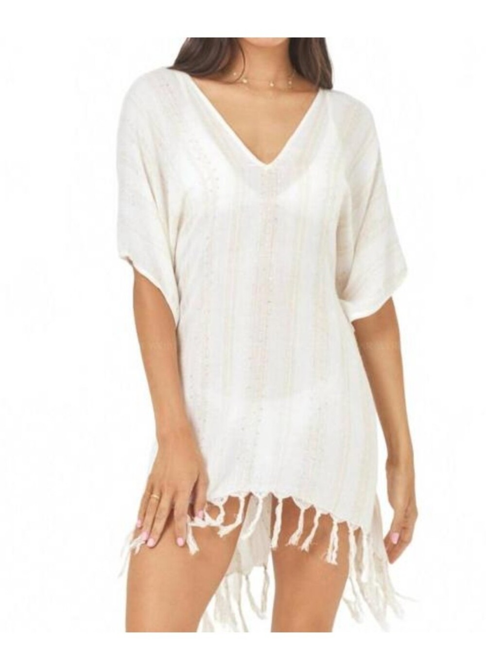 🌺 L*space XS/Small Seaport Swim Cover-Up Tunic with Fringe NWT 🌺